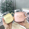 潮语镜面盖陶瓷杯大肚马克杯