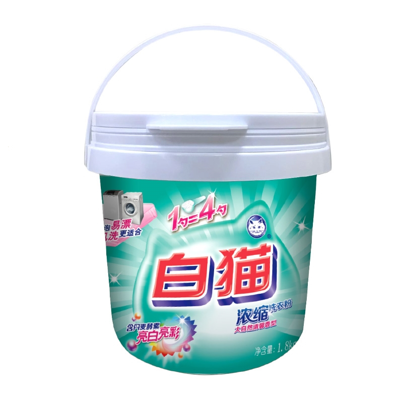 白猫浓缩洗衣粉3.6斤桶机洗家用实惠装香味除渍