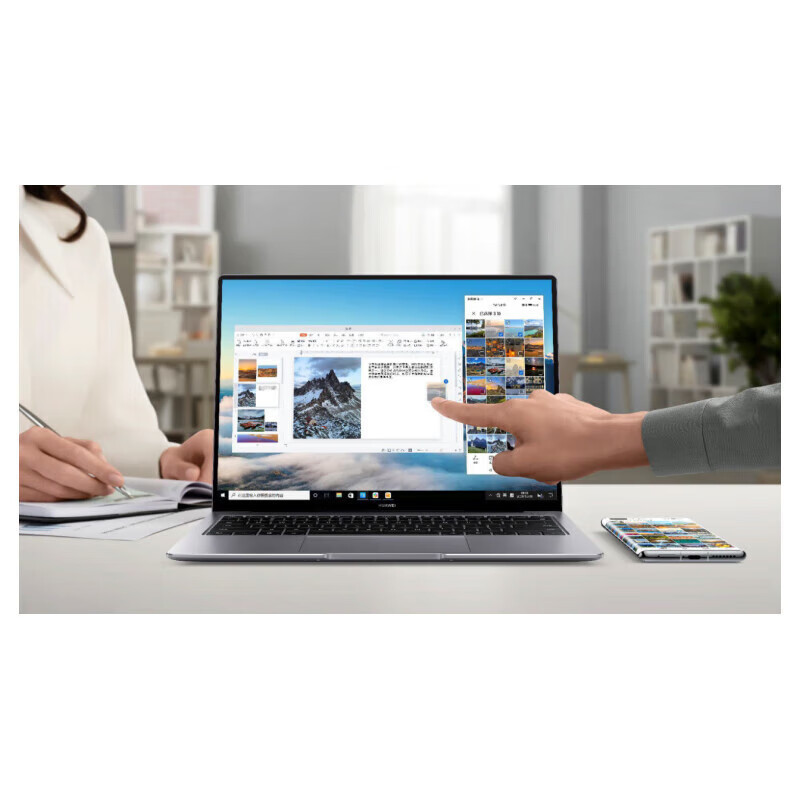华为(HUAWEI)擎云G740 14英寸触控商用办公笔记本电脑i5-1340P/16GB+512GB/100%sRGB 深空灰高清大图