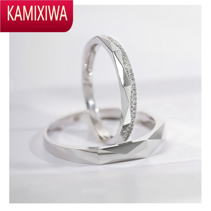 KAMIXIWA戒指情侣对戒一对银男女轻奢小众设计异地恋定制刻字可调节款