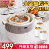 小熊大容量电炖盅隔水炖锅4.5L家用智能预约煮粥煲汤陶瓷5胆4-6人