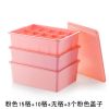 三合一内衣内裤收纳盒套装袜子整理箱宿舍学生有盖家用文胸收纳盒 粉色 15格+盖子
