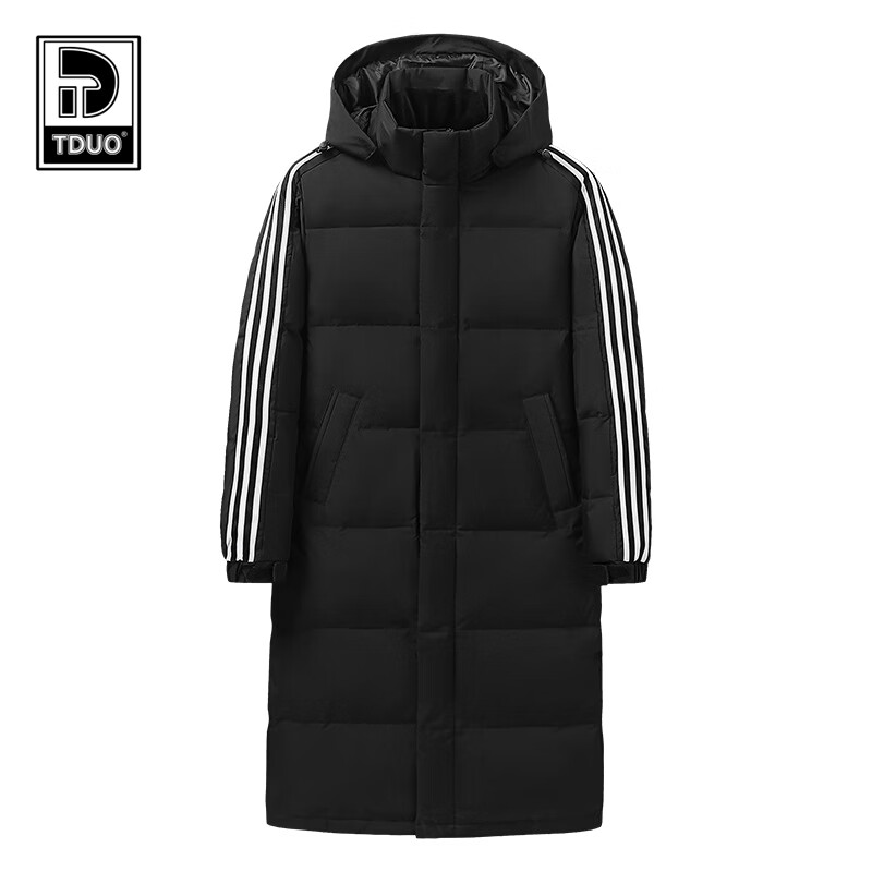 Tduo长款羽绒服 H01 件 黑色 2XL