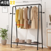 三维工匠单杆式晾衣架落地简易挂衣家用卧室内晒衣架折叠阳台凉衣服的架子 B款-标准-黑色-100cm 1个晾衣架配件