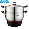 半球(Peskoe)CF-28 电蒸锅 4L 28CM 不锈钢 多功能 电炒锅 2100W大功率 五档调节 保温档