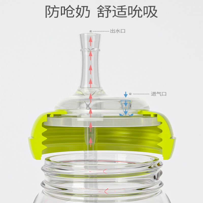 适配贝亲奶瓶配件宽口PP/玻璃/PPSU奶瓶学饮吸管转换器配件硅胶吸管替换头宽口径带重力球(不是贝亲品牌)