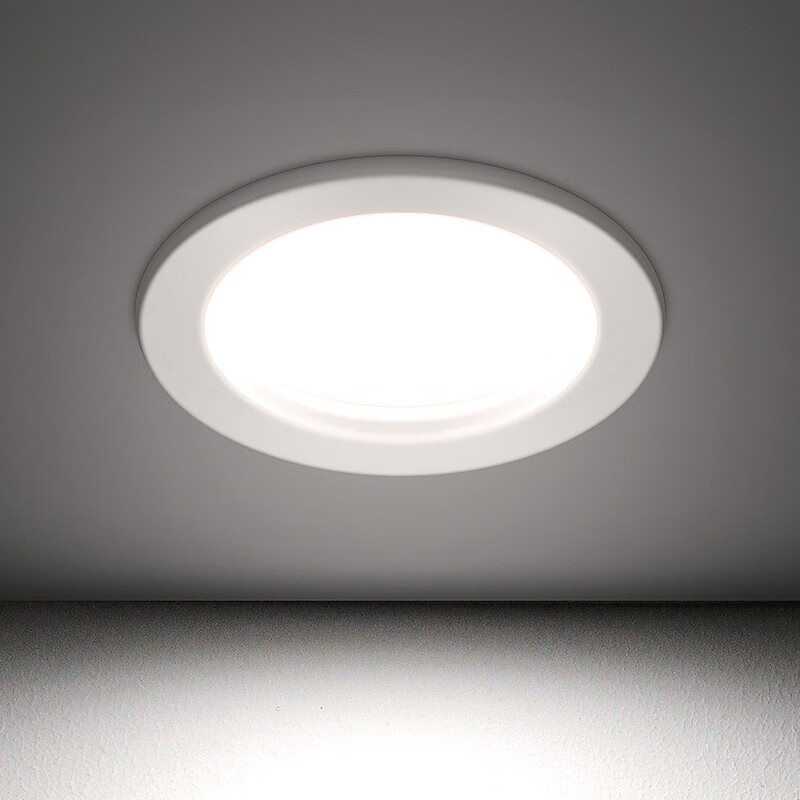 佛山照明(FSL)LED筒灯嵌入式 天花灯全铝材全白4寸12W开孔120-130mm 白光(6500K)