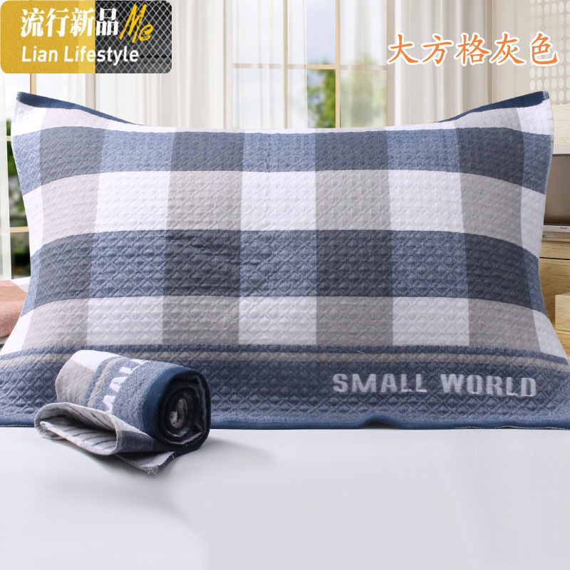 棉枕巾四季透气学生加厚单人加大加长枕巾一对情侣婚庆压花 三维工匠