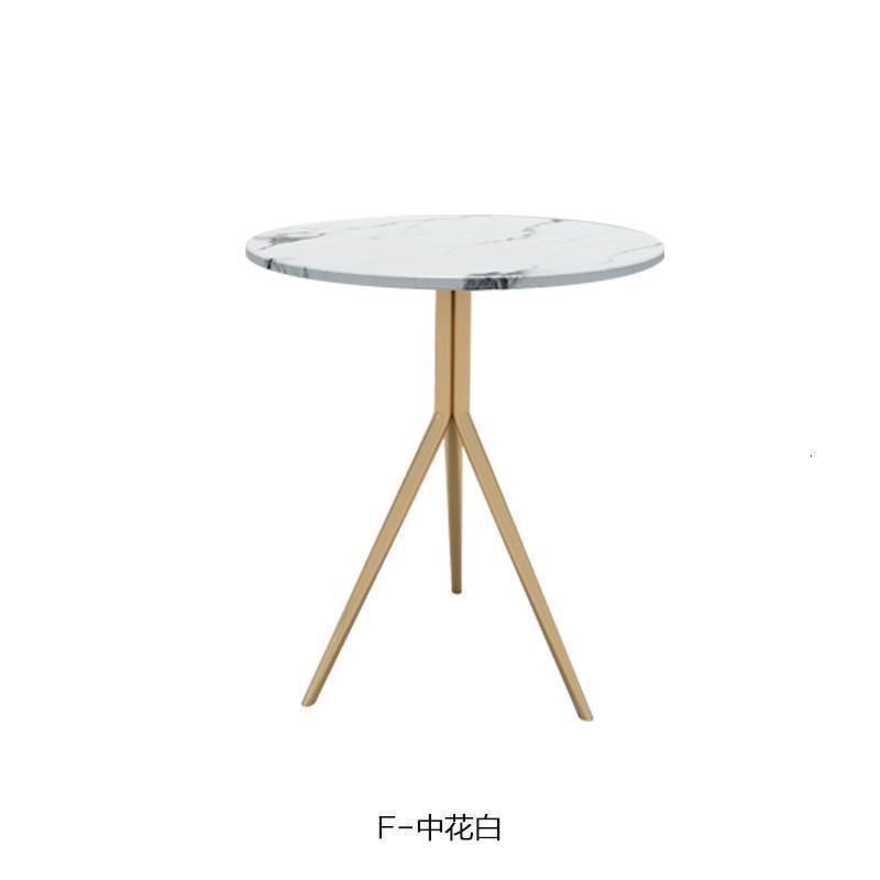 森美人意式简轻奢不锈钢大理石角几酒店小茶几边几沙发边柜客厅床头柜 F-中花白