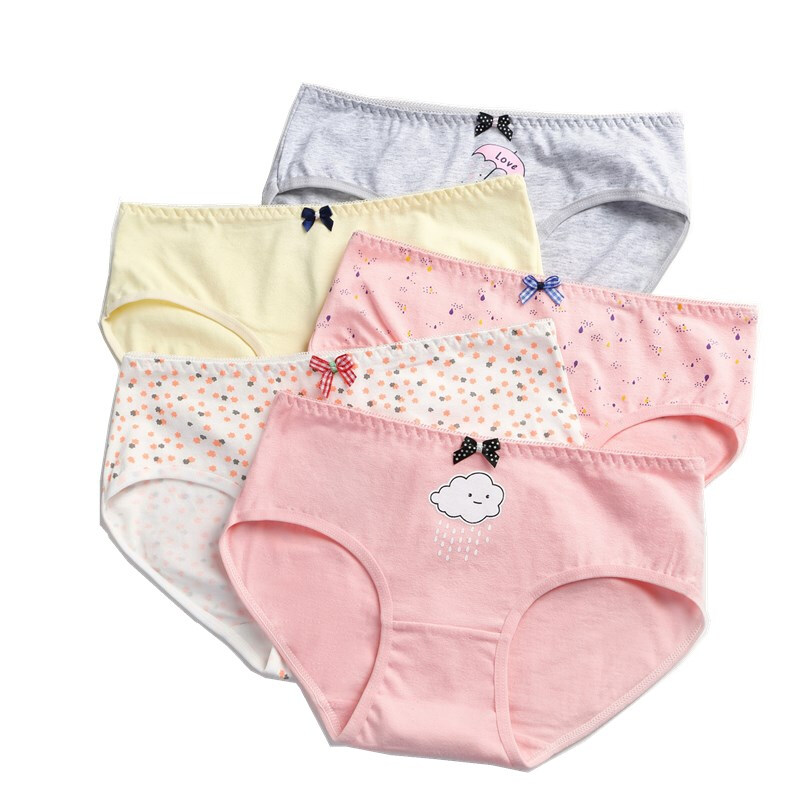 穿的内裤少女童内裤12初中学生薄款棉15岁高中育期女孩子平角裤视频