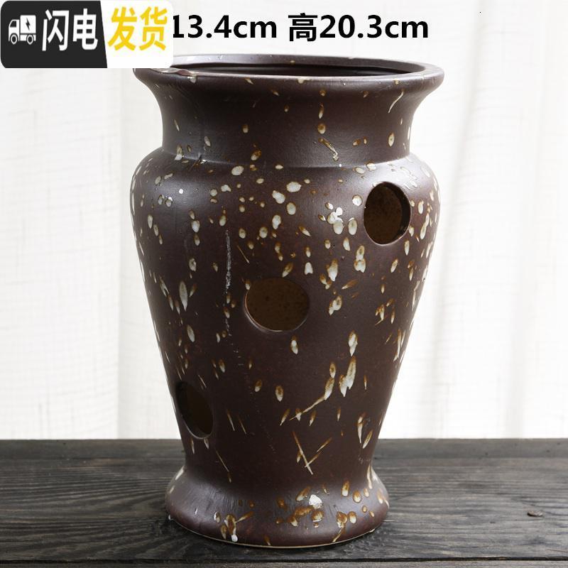 三维工匠多孔多肉老庄花盆特大陶瓷粗陶室内老桩大号创意高兴陶罐多肉花盆 多孔老桩-03 特大花盆容器