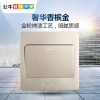 公牛(BULL)开关插座1开一开多控开关多控开关 一开三控中途开关面板G07K134Y金色