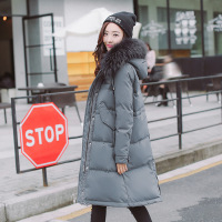 子沫雨JMOORY 女装2020冬韩版修身貉子大毛领加厚中长款羽绒服女羽绒衣女外套潮