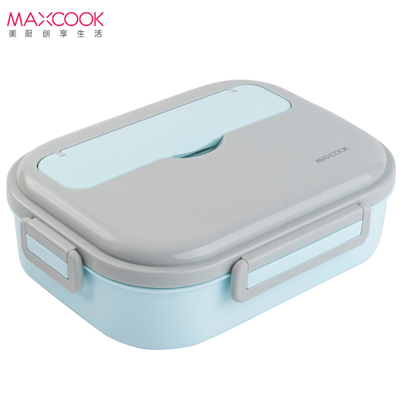 美厨maxcook304不锈钢饭盒四格五格45cm加大加深学生分格餐盒分隔饭盒