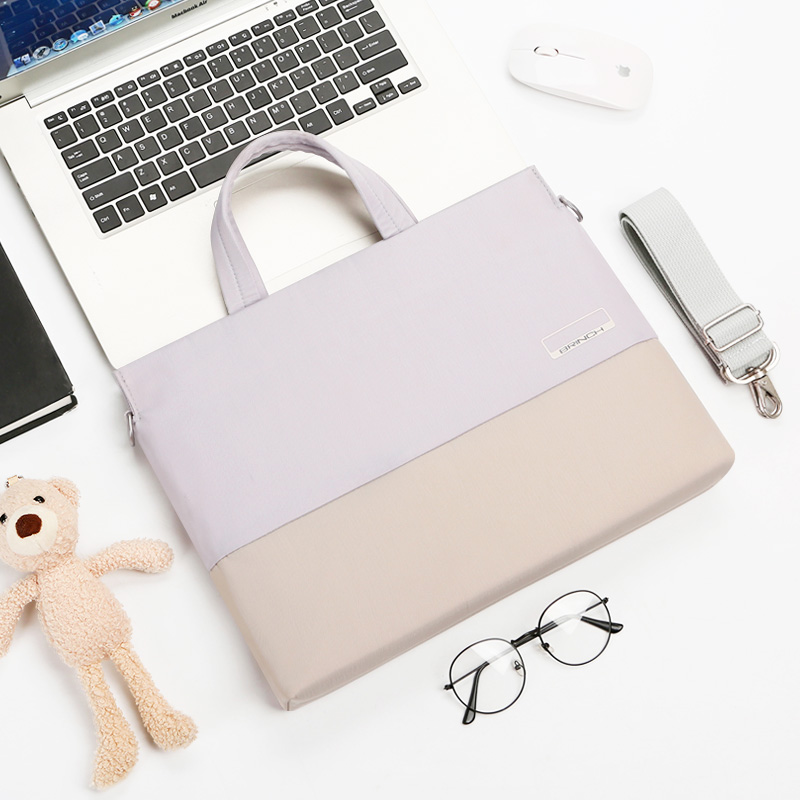 手提笔记本电脑包适用于华为matebook14苹果macbook13.3戴尔15.6寸|卡其色+送小熊公仔 13.3英寸