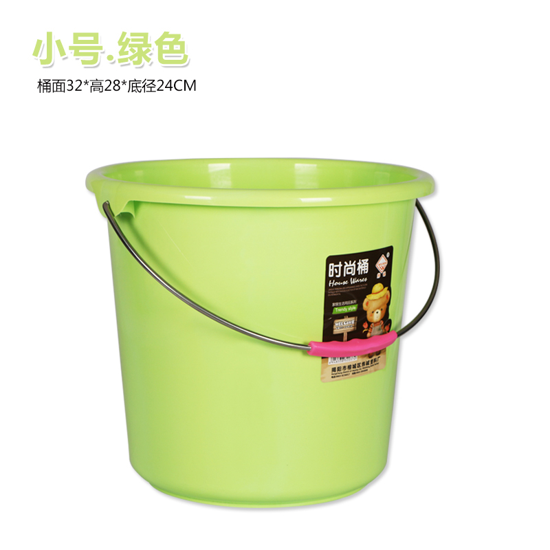 炜诚加厚装水桶手提塑料水桶学生洗澡洗衣桶储水桶家用马卡龙色系|绿色 两个中号(号盆)