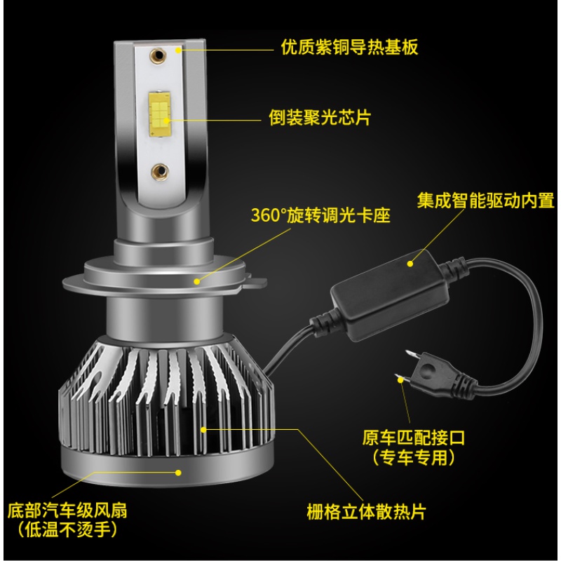 适用适用大众宝来捷达朗逸polo桑塔纳凌渡速腾迈腾led大灯近远光改装 朗逸近光[08-12款]