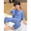 儿童睡衣莫代尔夏季薄款空调服男童家居服套装中大童冰丝夏装男孩