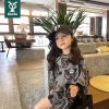 迪斯兔女童熊猫满印2022夏季新款中长款t恤儿童宽松个性休闲体恤