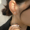 925纯银蝴蝶流苏耳线女防丢螺丝耳钉耳环耳饰小众设计ins风