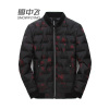 雪中飞羽绒服男短款立领时尚休闲印花韩版修身保暖冬季外套