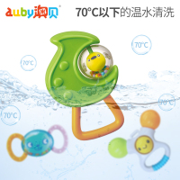 澳贝auby牙胶摇铃套装可爱造型收纳罐 5只熊仔罐装摇铃463123婴幼儿安抚玩具