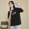 唐狮夏季新款短袖T恤女别致上衣in早春黑色打底设计感小众