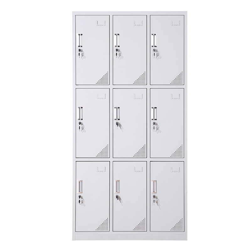 三圣 办公家具加厚九门铁皮更衣柜 员工储物柜 多门储物柜 存包柜鞋柜 浴室带锁更衣柜 其他金属更衣柜多功能