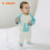 纯棉新生婴儿连体衣服0-3个月6秋冬初生男女童宝宝长袖外出爬服装