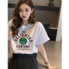 [2.5折价46元]唐狮夏季女圆领前胸图案短袖T恤学院风百搭减龄韩系时髦潮流