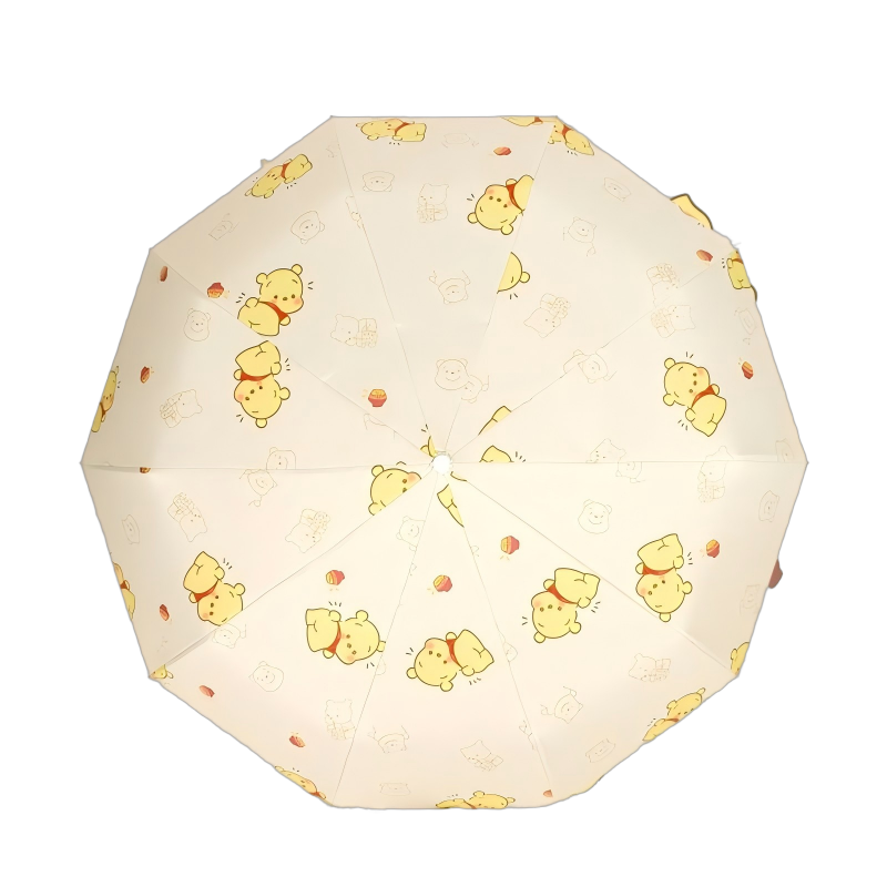友谊船 维尼熊10骨雨伞全自动晴雨两用太阳伞遮阳伞黑胶防晒防紫外线 个