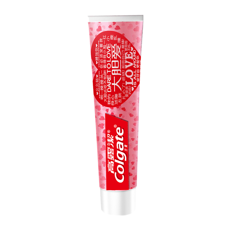高露洁(Colgate)大胆爱心形牙膏套装(130g*2支) 送赠品高清大图