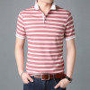 梵克公牛短袖T恤夏装新款polo衫男韩版短袖男士T恤条纹拼色青中年上衣