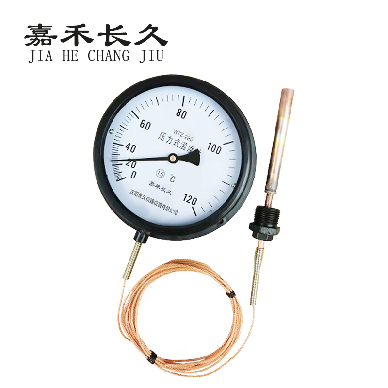 嘉禾长久+压力式温度计定制检测款+WTZ280 120度+个 5M线长