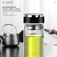爱仕达(ASD)高硼硅玻璃双层隔热茶杯RWB50B2J耐高温杯 直身杯 500ml