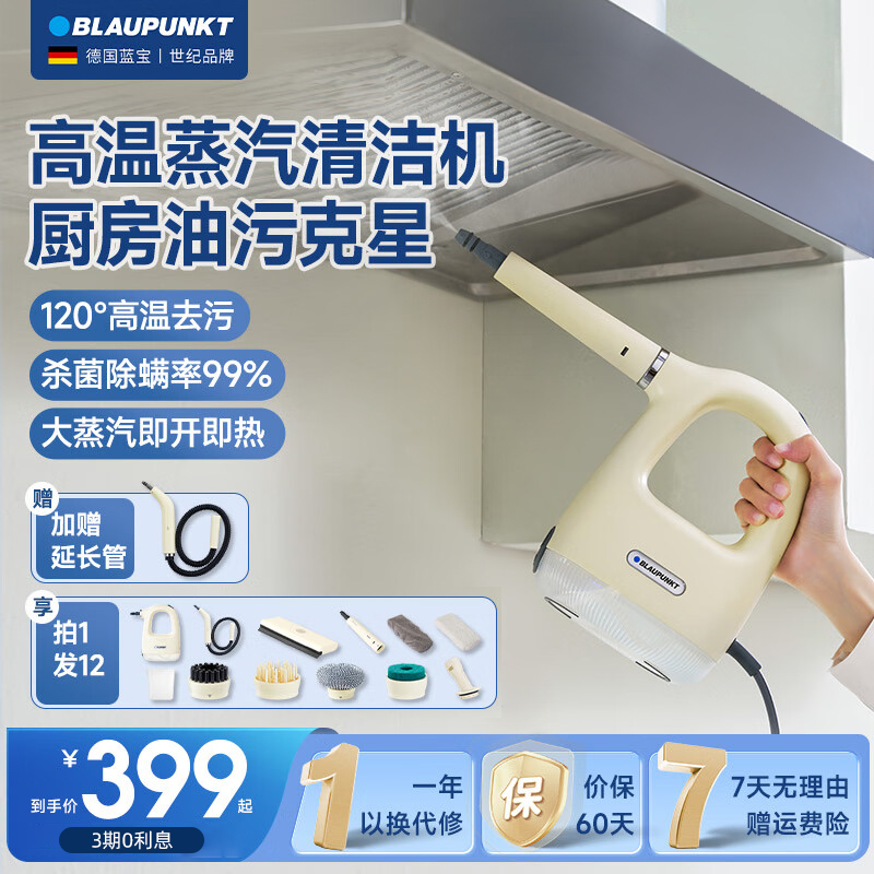 蓝宝(Blaupunkt)高温蒸汽清洁机家用多功能去油污高压消毒厨房空调家电清洗机高清大图