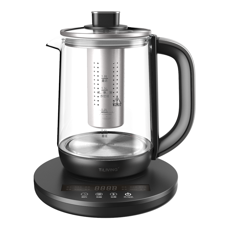 Tiliving钛立维钛养生壶家用多功能煮茶器花玻璃全自动办公室小型养身壶