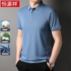 恒源祥桑蚕丝短袖t恤男夏季2025新款翻领半袖纯色T男士polo衫体恤