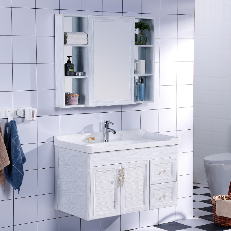 太空铝浴室柜组合洗手盆现代简约卫生间洗脸盆柜卫浴面盆柜洗漱台视频