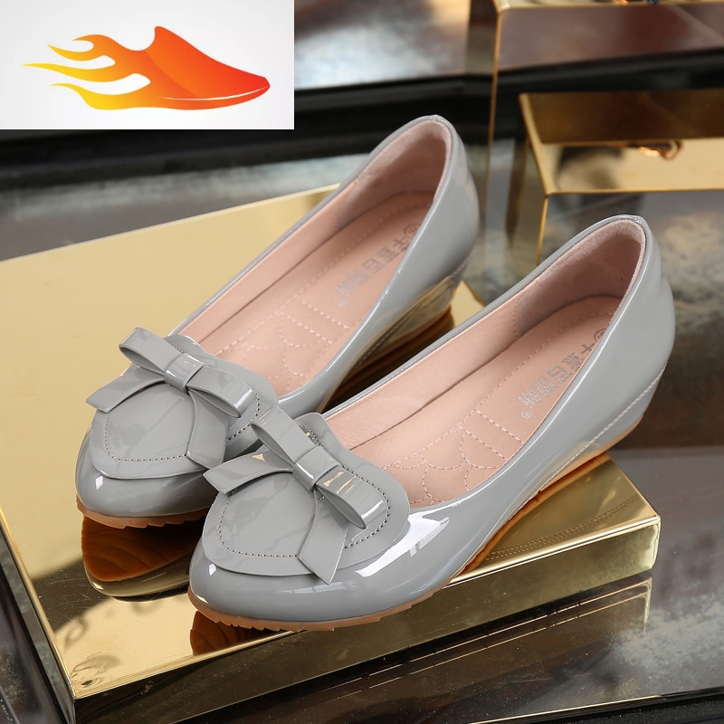 fishbasket2019夏季新款孕妇鞋浅口平底豆豆内增高坡跟小码女鞋313233