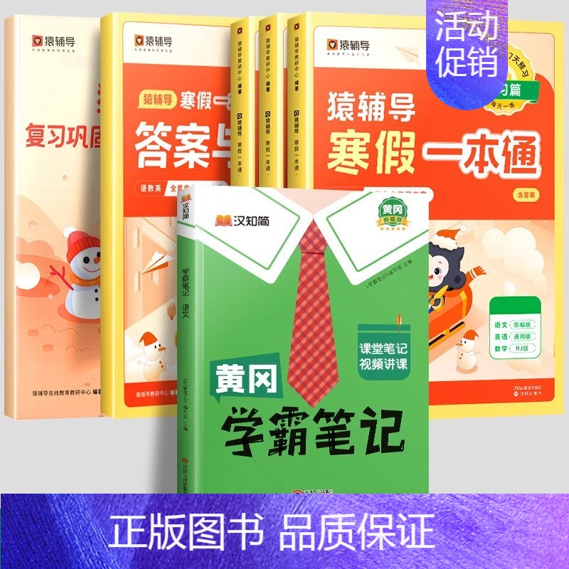 寒假一本通[人教版]+学霸笔记语文下册 小学二年级 [正版]2024年新版寒假一本通小学一年级上册寒假作业全套二年级三四高清大图