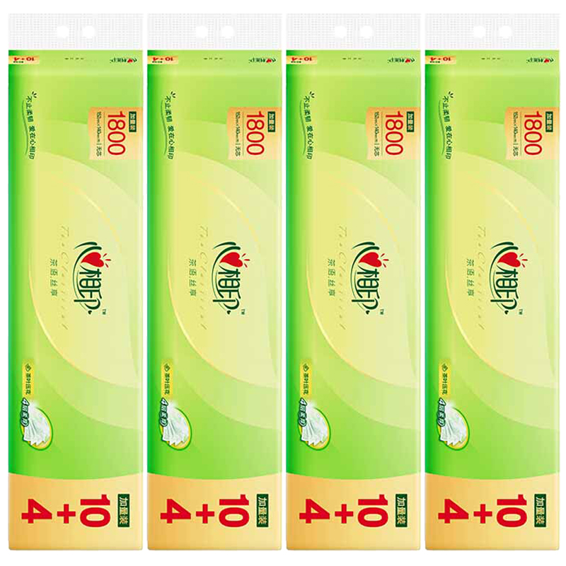 心相印卫生纸厕纸四层抽取式纸巾129g*14卷*4提RW512