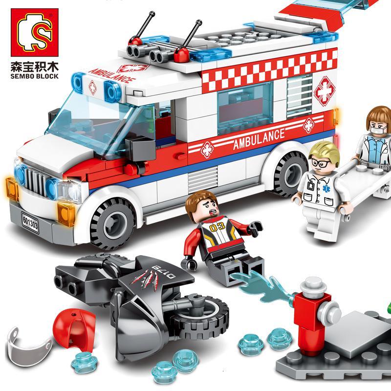 兼容乐高积木城市拼装救护车系列120医院儿童玩具汽车