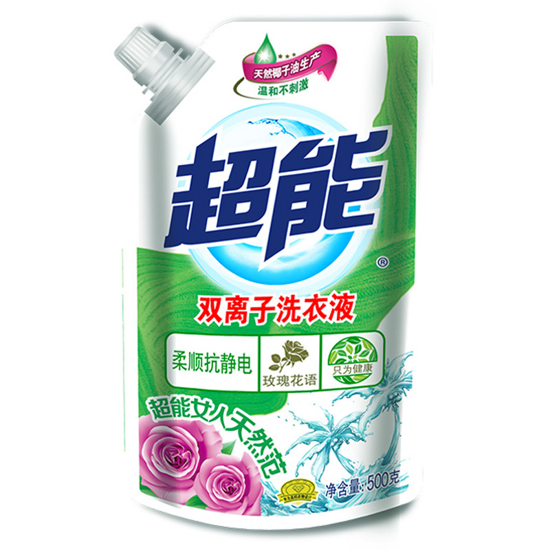 超能洗衣液双离子(柔顺抗静电)500g*3袋[纳爱斯]