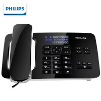 飞利浦( PHILIPS)电话机座机 固定电话 办公家用 来电报号 双插孔 一键拨号 CORD492 ( 黑色)*