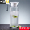 三维工匠耐热高温玻璃凉水壶水杯子创意冷水壶大容量扎壶家用果汁壶 竖条壶1.1