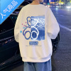 喻娄港风宽松春秋季卫衣男ins潮牌小熊印花打底衫长袖t恤圆领无帽外套T恤