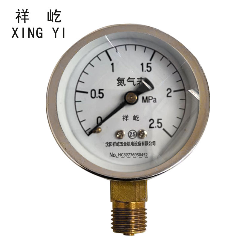 祥屹+氮气压力表检测定制型+Y60+块 0-2.5Mpa