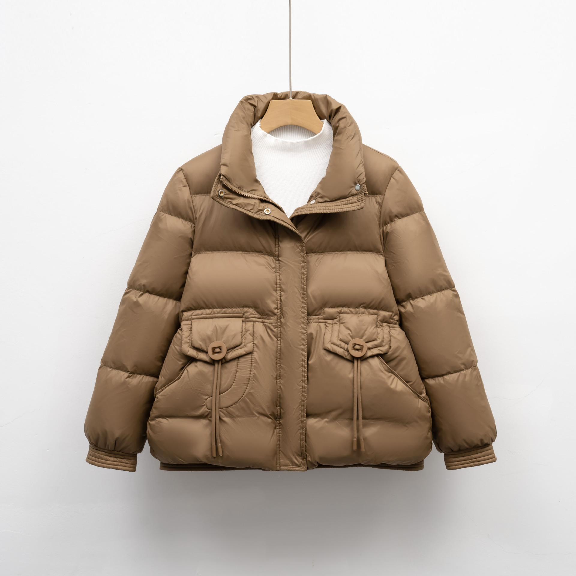 短款羽绒服冬季女面包服新款小个子保暖白鸭绒加厚立领外套