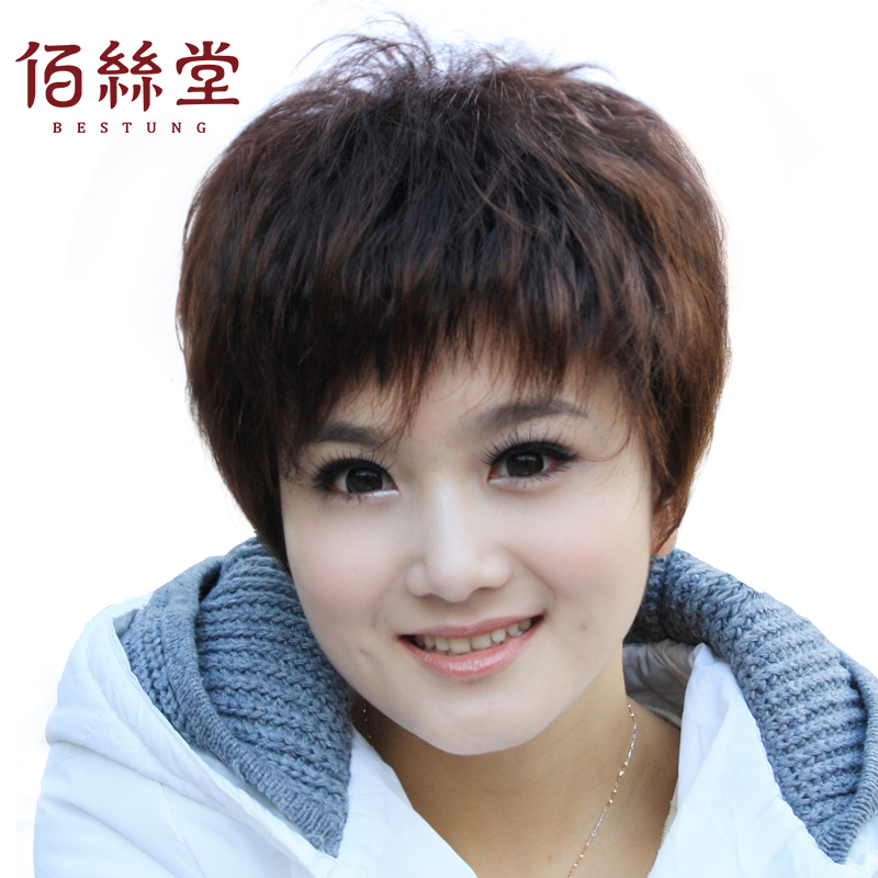假发短发女圆脸新款时尚短发假发帅气女bobo头蓬松jiafa佰丝堂